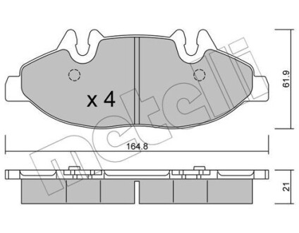 Комплект тормозных колодок (дисковых) Metelli 22-0575-0