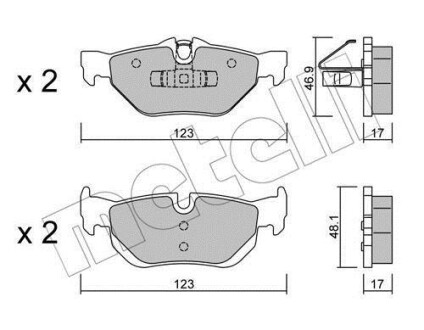 Комплект тормозных колодок (дисковых) Metelli 22-0642-0 (фото 1)