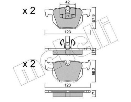 Комплект тормозных колодок (дисковых) Metelli 22-0643-0