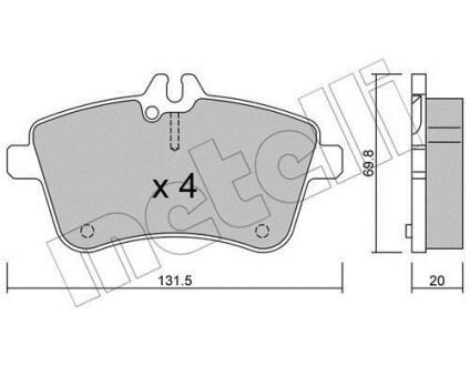 Комплект тормозных колодок (дисковых) Metelli 22-0647-0