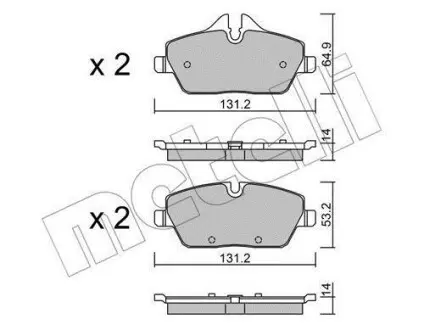 Комплект гальмівних колодок (дискових) Metelli 22-0664-2