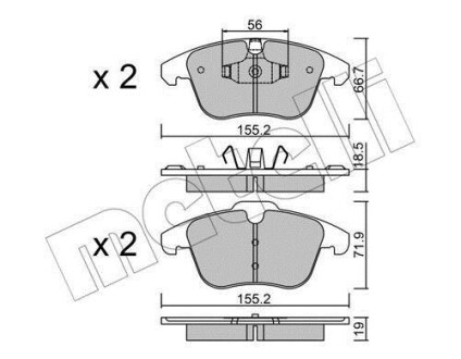 Комплект тормозных колодок (дисковых) Metelli 22-0675-3