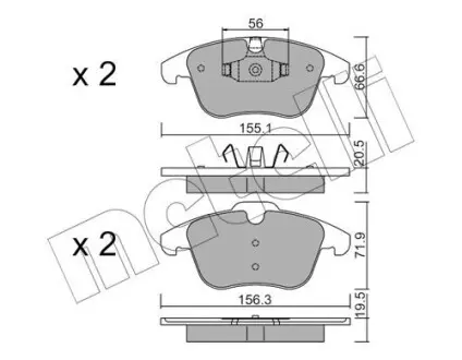 Комплект тормозных колодок (дисковых) Metelli 22-0675-6