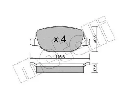 Комплект гальмівних колодок (дискових) Metelli 22-0704-0 (фото 1)