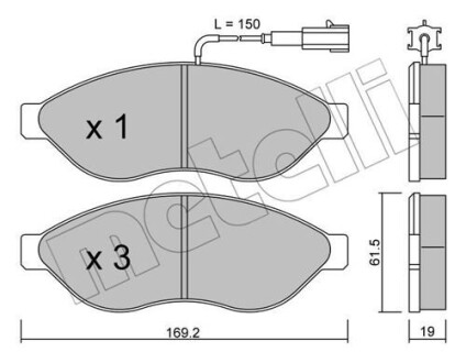 Комплект тормозных колодок (дисковых) Metelli 22-0708-0