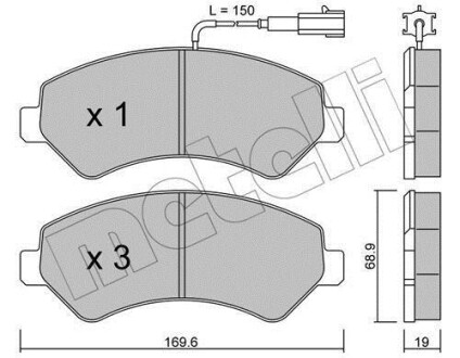 Комплект тормозных колодок (дисковых) Metelli 22-0709-0 (фото 1)