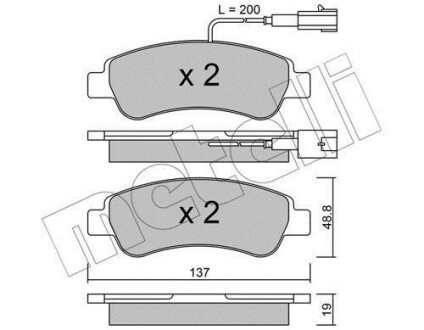 Комплект тормозных колодок (дисковых) Metelli 22-0710-1