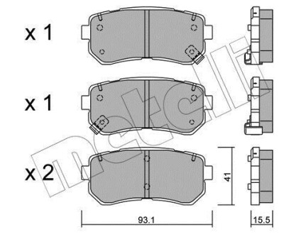 Комплект тормозных колодок (дисковых) Metelli 22-0725-0