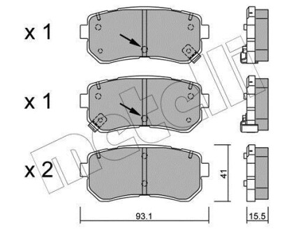 Комплект тормозных колодок (дисковых) Metelli 22-0725-1 (фото 1)