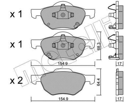 Комплект тормозных колодок (дисковых) Metelli 22-0730-0