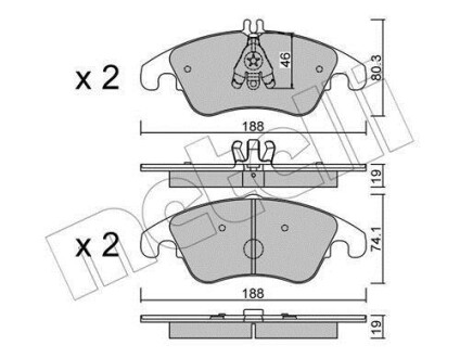 Комплект тормозных колодок (дисковых) Metelli 22-0775-2