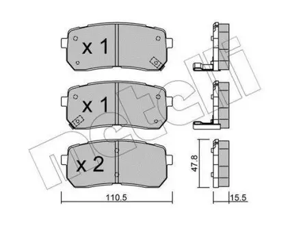 Комплект тормозных колодок (дисковых) Metelli 22-0786-0