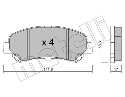 Комплект тормозных колодок (дисковых) Metelli 22-0792-0