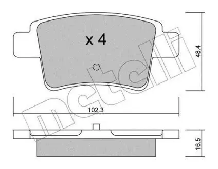 Комплект гальмівних колодок (дискових) Metelli 22-0801-0