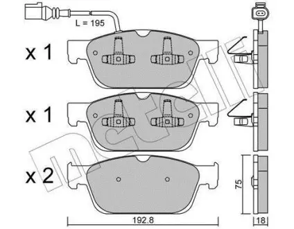 Комплект тормозных колодок (дисковых) Metelli 22-0831-0