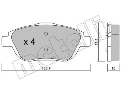 Комплект тормозных колодок (дисковых) Metelli 22-0852-0