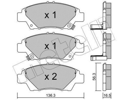 Комплект тормозных колодок (дисковых) Metelli 22-0865-0