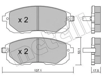 Комплект гальмівних колодок (дискових) Metelli 22-0876-1
