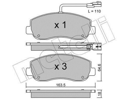 Комплект тормозных колодок (дисковых) Metelli 22-0898-0 (фото 1)