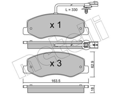 Комплект тормозных колодок (дисковых) Metelli 22-0900-0