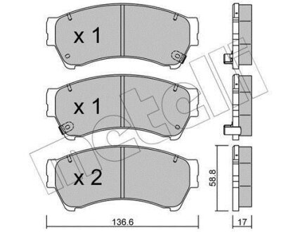 Комплект гальмівних колодок (дискових) Metelli 22-0924-0