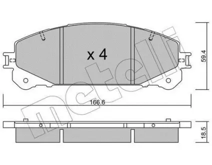 Комплект гальмівних колодок (дискових) Metelli 22-0938-1
