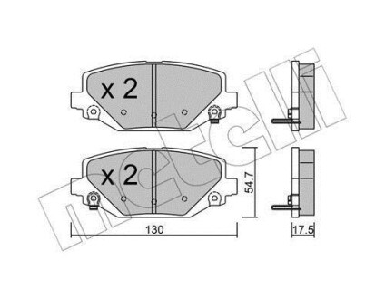 Комплект тормозных колодок (дисковых) Metelli 22-0947-0