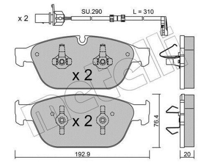 Комплект тормозных колодок (дисковых) Metelli 22-0954-0K