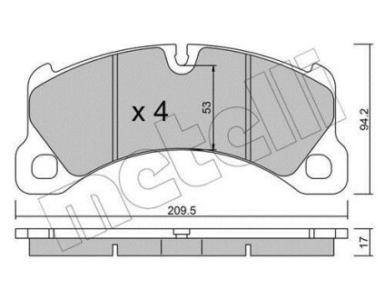 Комплект гальмівних колодок (дискових) Metelli 22-0956-0