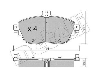 Комплект гальмівних колодок (дискових) Metelli 22-0965-0