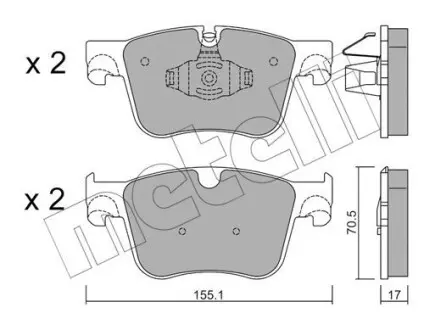 Комплект гальмівних колодок (дискових) Metelli 22-0985-1