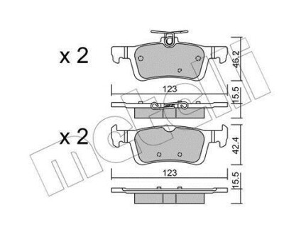 Комплект тормозных колодок (дисковых) Metelli 22-0986-0