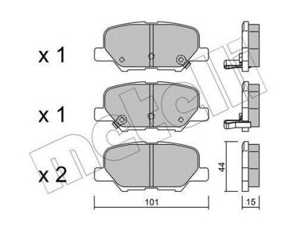 Комплект тормозных колодок (дисковых) Metelli 22-0995-0