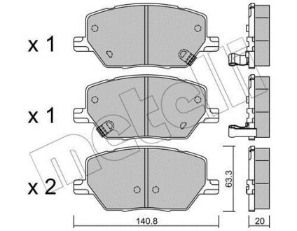 Комплект гальмівних колодок (дискових) Metelli 22-1001-0