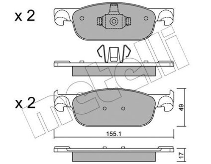 Комплект гальмівних колодок (дискових) Metelli 22-1109-0