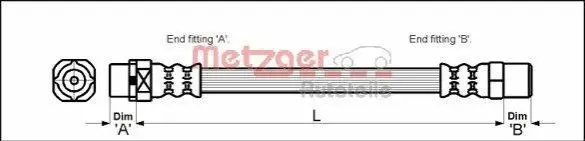 Тормозной шланг METZGER 4110053 (фото 1)