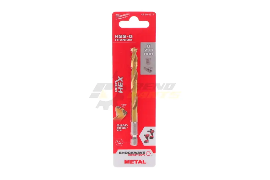Сверло HSS-Co Ø7 мм х 109мм Shockwave HSS-G TiN Red Hex Milwaukee 48894717 (фото 1)