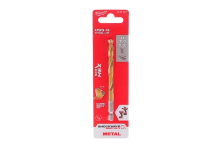Сверло HSS-Co Ø7 мм х 109мм Shockwave HSS-G TiN Red Hex Milwaukee 48894717