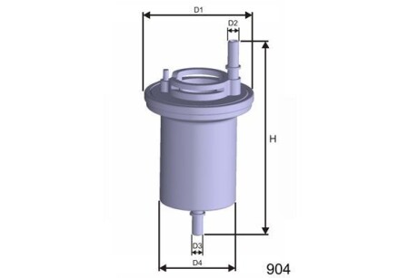 Фильтр топливный VAG 1.2/1.4/2.0 (без регулятора давления) MISFAT E100