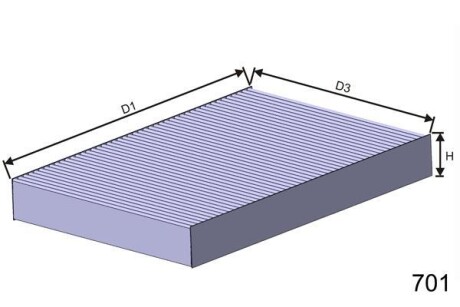 Фильтр (угольный) салона DB A140-A190 W168 1.4-1.9 97.07-, Vaneo 02.02- MISFAT HB182C