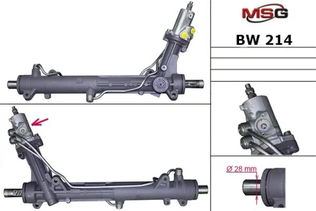 Рейка кермова з г/п BMW E60 04- MSG BW214