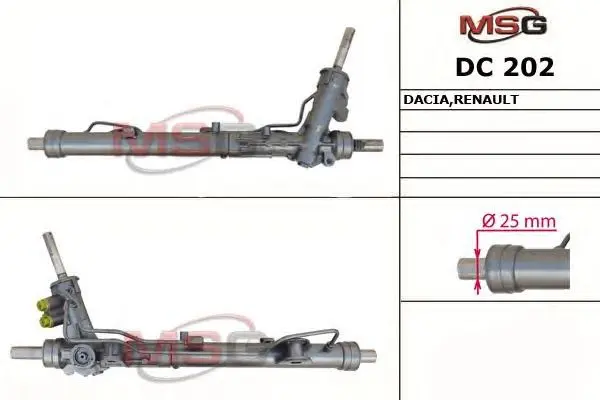 Рейка кермова Dacia Duster Renault Duster 1.2-1.6Lpg 04.10- MSG DC202 (фото 1)