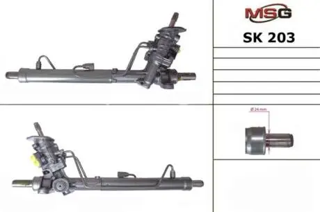 Рейка рульова з ГУР Skoda Fabia 00-/VW Polo 04-09 MSG SK203