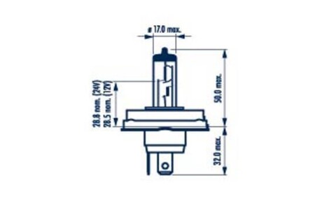 Лампа R2 12V 45/40W P 45t (на наши авто) NARVA 48121