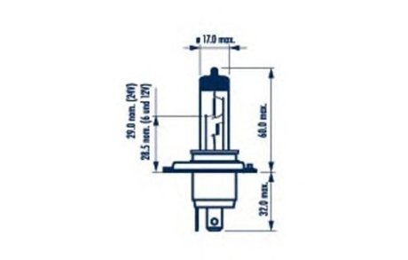 Автолампа H4 24V 75/70W P43t-38 NARVA 48892