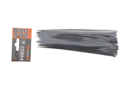 Стяжки кабельні EXTREME 2,5 × 200 мм, чорні, 100 шт. NEO TOOLS 01-624