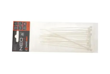 Стяжки кабельні EXTREME 3,6 × 150 мм, білі 20 шт. NEO TOOLS 01-651