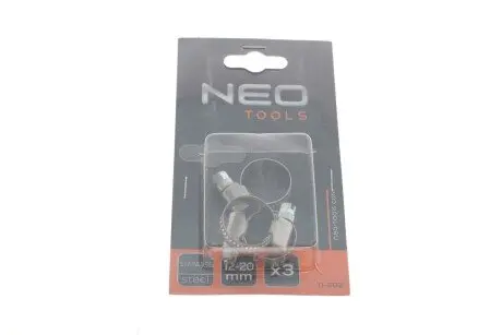 Хомут черв`ячний 12-20/9 мм, W4, 3 шт. NEO TOOLS 11-402