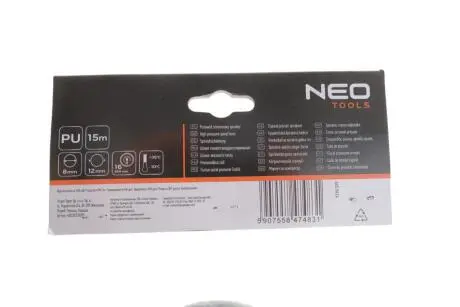 Шланг напірний спіральний 8,0 х 12 мм, 15 м, ПУ NEO TOOLS 12-076-1