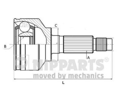 К-т шарнiрний привiдного валу NIPPARTS J2820302